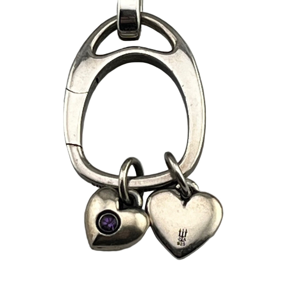 Retired James Avery Mauritius Pendent Charm Holder Necklace Silver Amethyst
